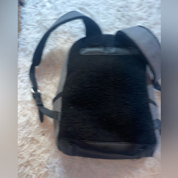 Adam Lippes for Target Shearling Backpack Handbag Bag Grey & Black Plaid Fur - Picture 9 of 16